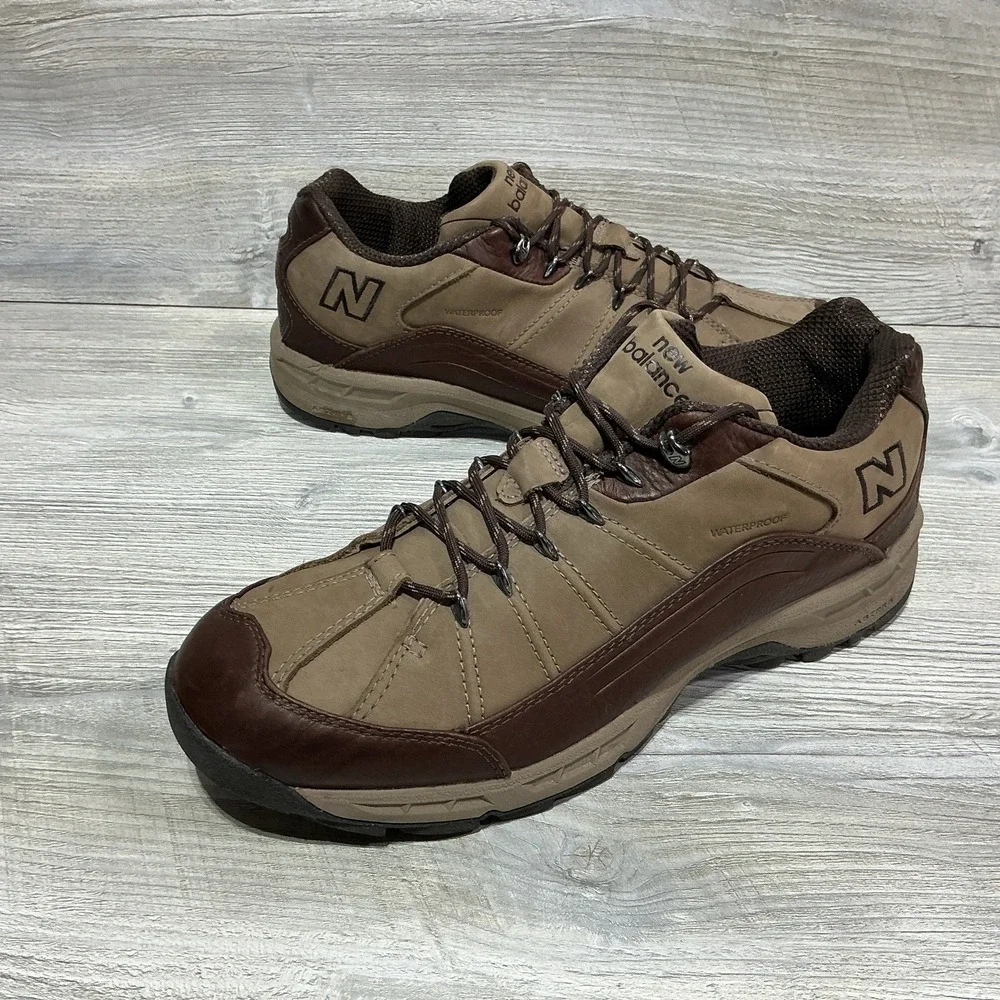 New Balance 966 Waterproof MW966BR Brown Outdoor Casual Leather Shoes Men's 14 D